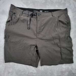 Prana Stretch Zion II Shorts Mens 42 Gray Hiking Cargo Belted Outdoor Nylon 42x7